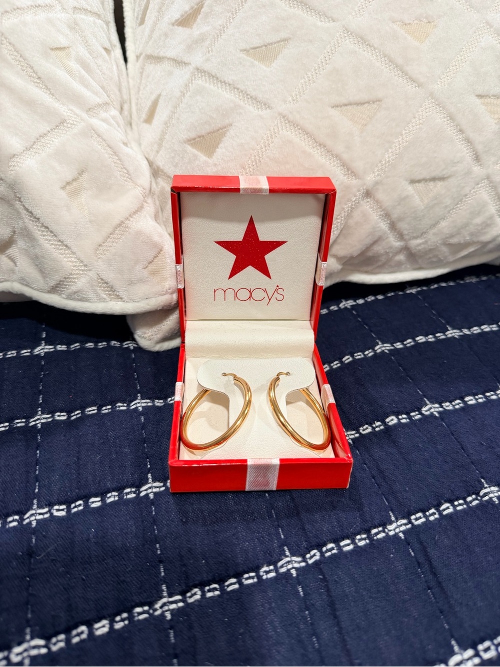 Macy's Shiny Gold-tone Twisted Hoop Earrings
